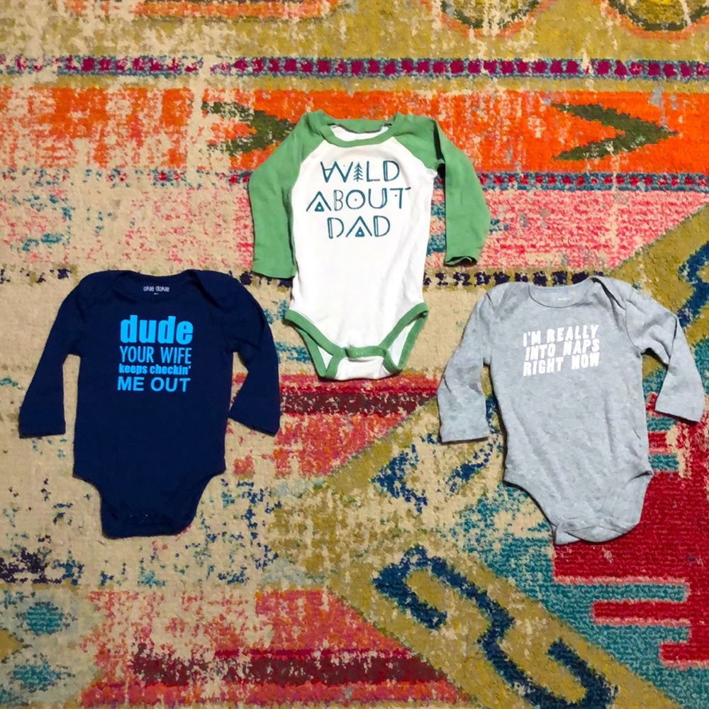 lot of 3 long sleeve onsies